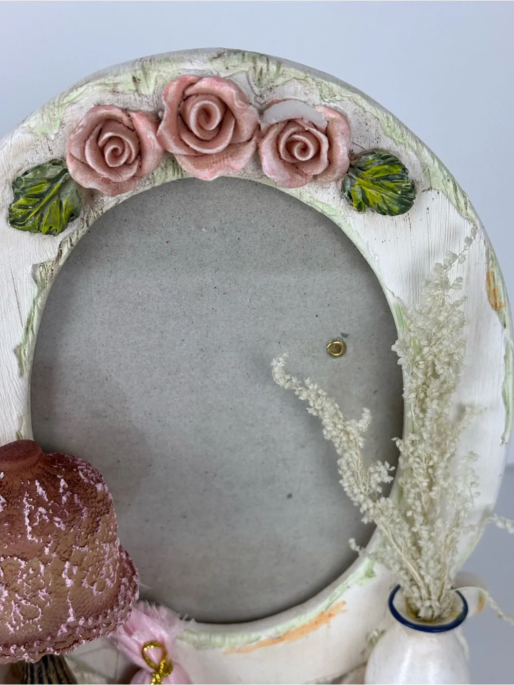 Vintage Shabby Chic Photo Frame Vanity with Light-up Lamp